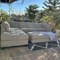 Beautiful Section Couch With Ottoman 