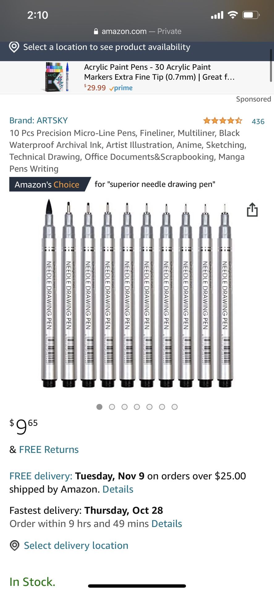 10 Pcs Precision Micro-Line Pens, Fineliner, Multiliner, Black Waterproof Archival Ink, Artist Illustration, Anime, Sketching, Technical Drawing, Offi