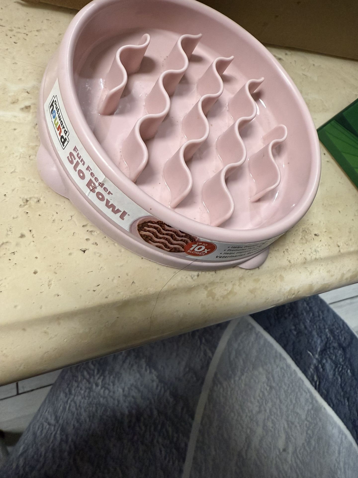 Slow Bowl Pet Feeder Pink Small