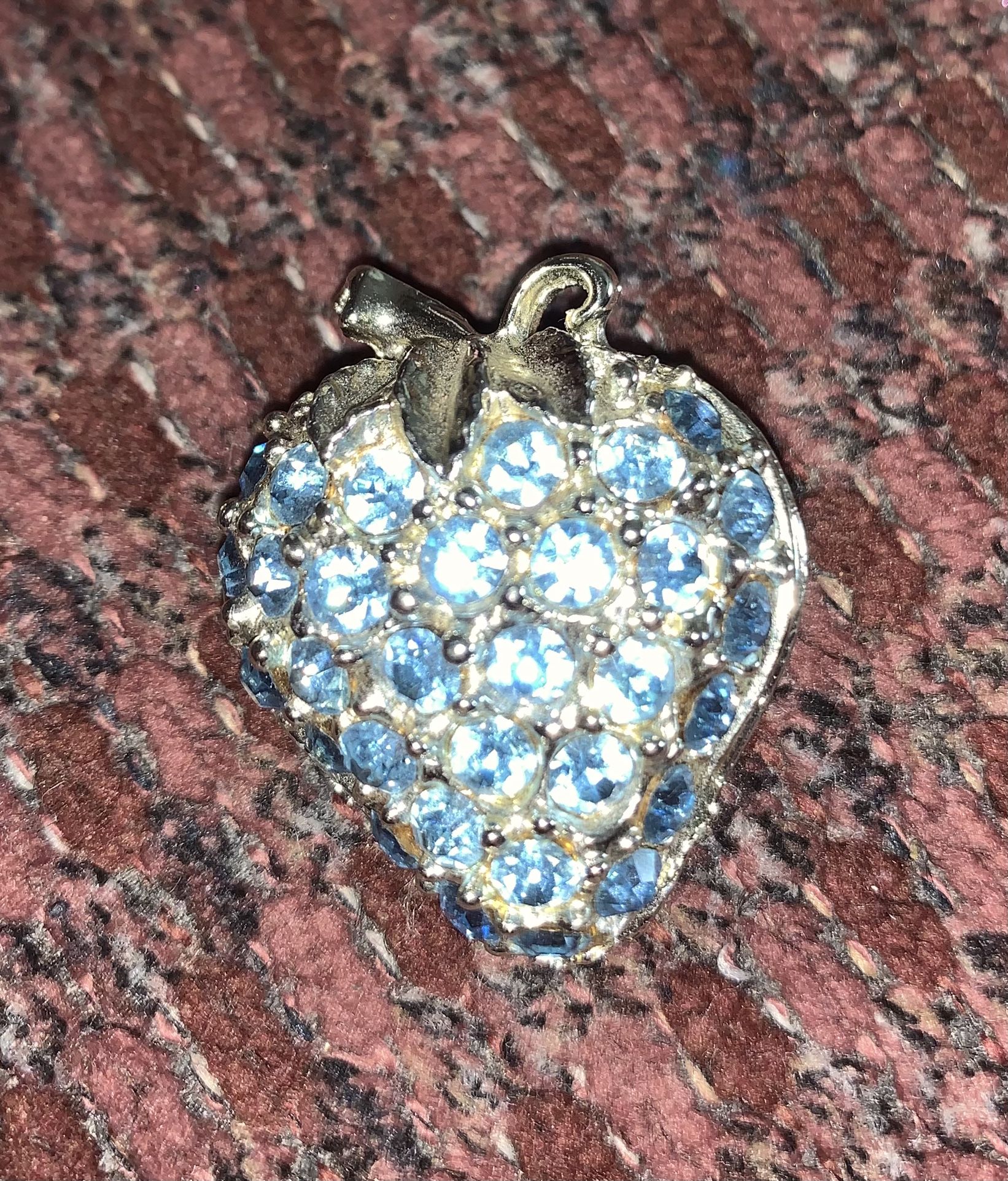 London Blue Crystal Vintage Brooch