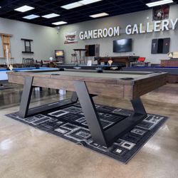 8’ Modesto Pool Table Plank & Hide 