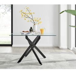 Glass Rectangle Dining Table 