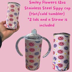 Smiley flowers Sippy Tumbler 