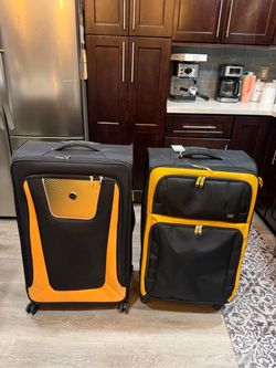 Lucas 2-Piece Luggage Set Black and Yellow