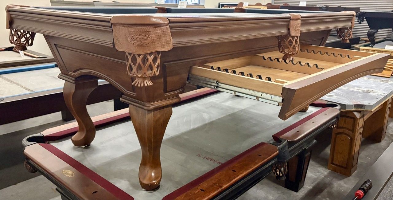 Olhausen 7 Foot Queen Anne Leg Pool Table With Storage Drawer