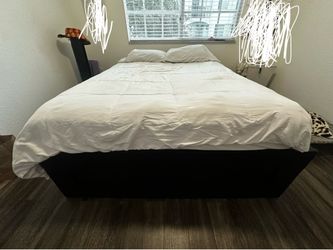 Queen bed frame and mattress