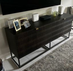 modern brown credenza