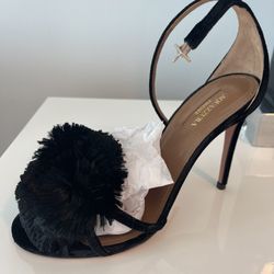 Aquazzura Black Velvet Heels