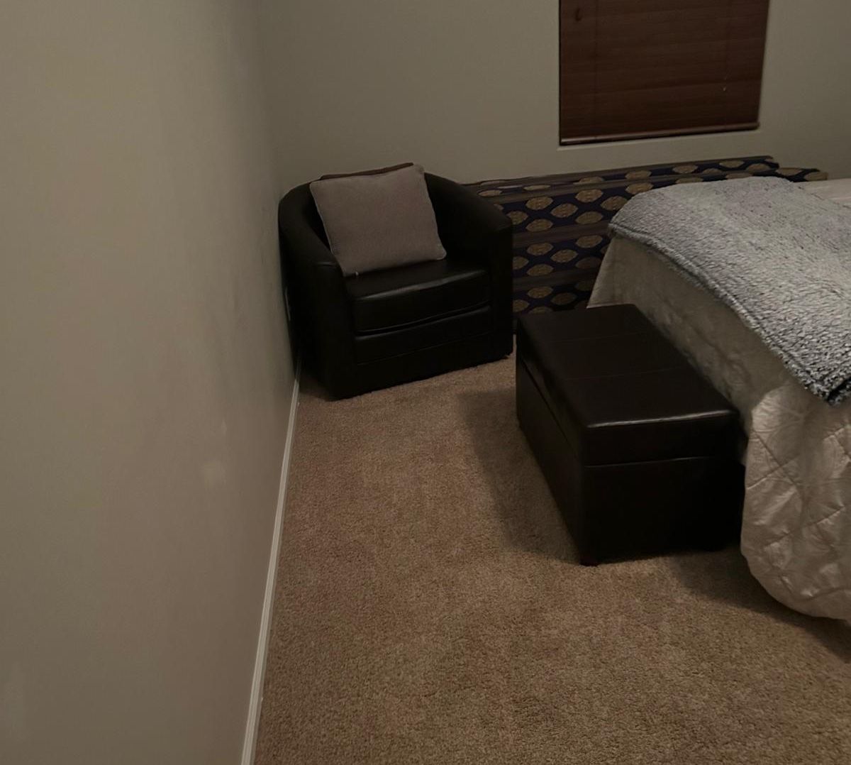 Faux Leather Chair And Ottoman 