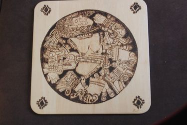 Aztec Goddess Mezica Pyrography