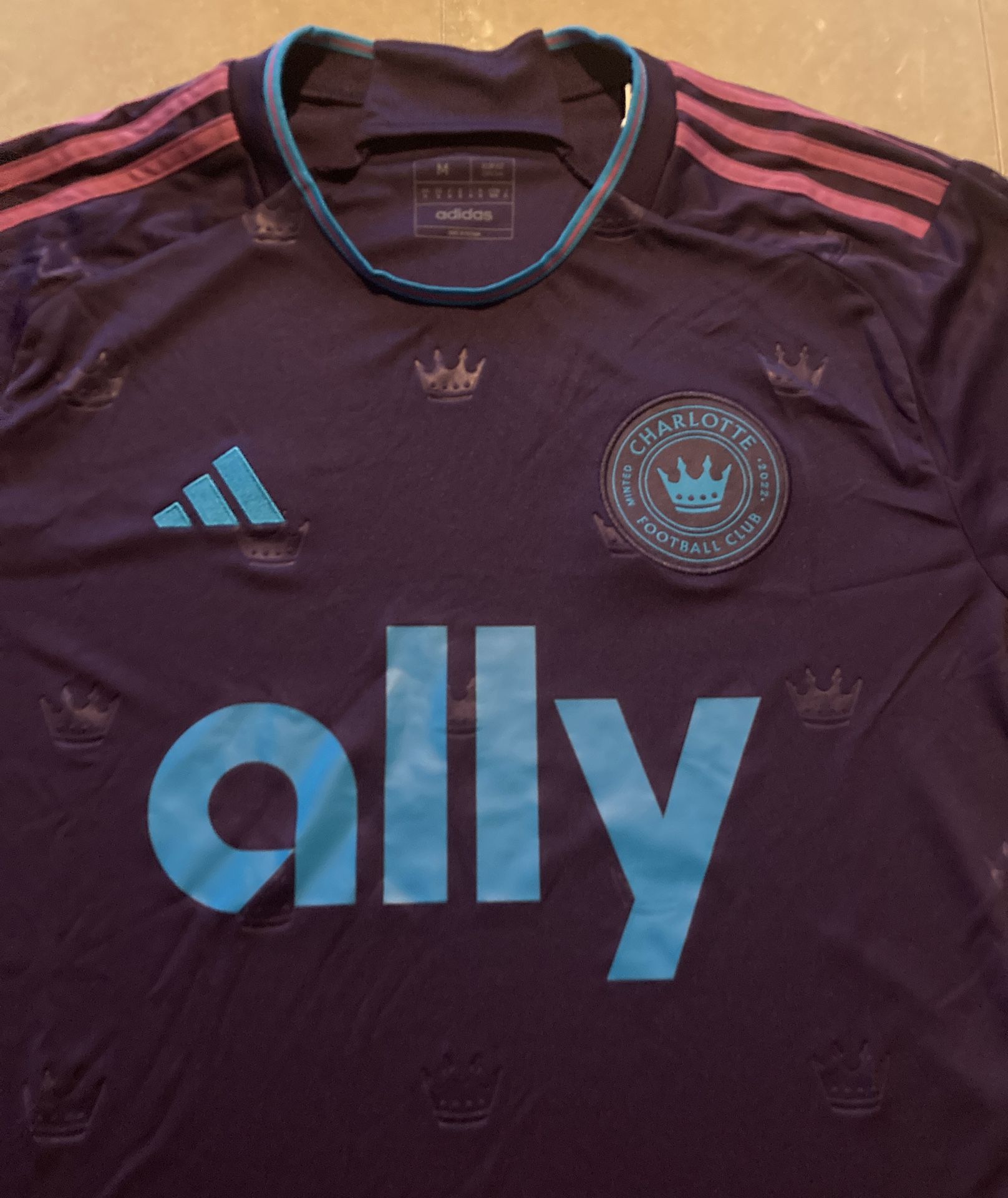 Adidas HI1848 Men’s Medium Charlotte FC Authentic Purple MLS Soccer Jersey