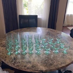 Vintage Green Glassware