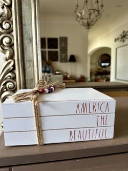 Cute Rae Dunn Stacked“Books” Patriotic Themed