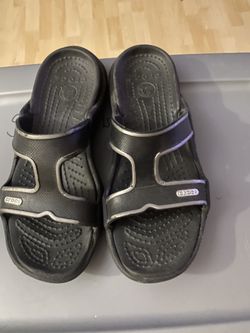 Like New Black Silver Crocs
