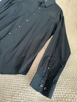 EXPRESS Modern Fit Polka Dot Long Sleeve Button-Up Shirt XL