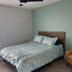 Queen Bed Set (incl. Headboard, Bed frame, Box spring)