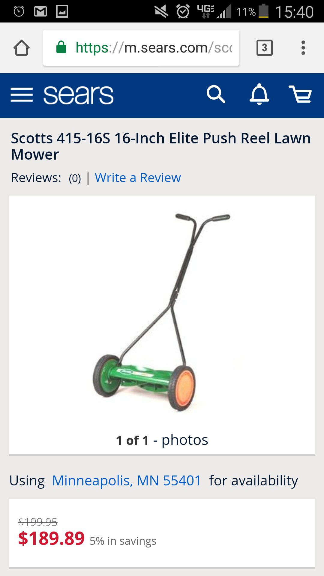 Scotts Elite 16 reel lawn mower for Sale in Plano, IL - OfferUp