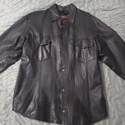 Hot Leathers Medium Leather Shirt Jacket
