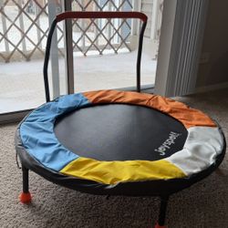 3FT Toddler Trampoline for Kids Ages 1-6, 36" Foldable Mini Trampoline with Adjustable Handle