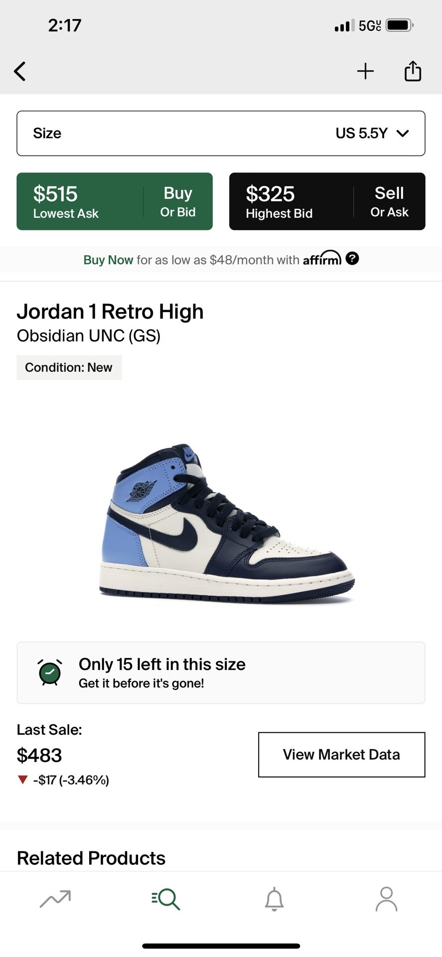 jordan 1 obsidian unc gs