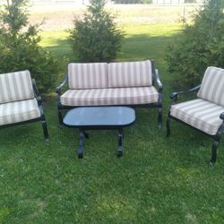 4 Piece Metal Frame Deck Furniture