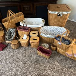 Longaberger Lot (tissue Box, Laundry Hamper, Many More) 