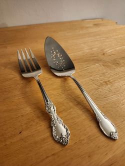 Vintage 1940s/1950s ROGERS Silverplate Buffet Serving Set! Pierced Pie Server & Cold Meat Fork! EXCELLENT CONDITION! $25 OBO!