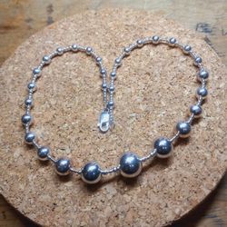 St.Silver 20" Beaded Necklace-24.06G