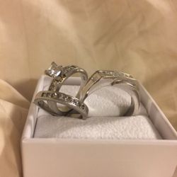 Gorgeous Platinum & White Gold trio wedding set