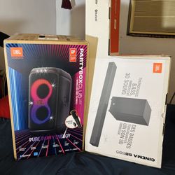 JBL (Premier Home Audio Package) PartyBox Live 120 Portable Bluetooth Speaker + JBL Cinema SB595 Soundbar Dolby Atmos Home Theater 