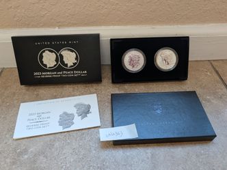 2023 S Morgan and Peace $1 Dollar Reverse Proof 2 Coin Set 23XS OGP Box COA