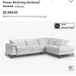 Pearson White Leather Power Reclining Sectional