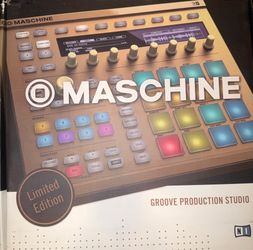 Native Instruments MASCHINE Limited Edition Gold/Black Tabletop Groovebox 16-Pad with custom kit