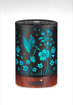 New Essential Oil Diffuser mister night light Aromatherapy 7 Colors Light Auto-Off Metal Cool Mist Humidifier Home Office Mom Women Hummingbird yoga m