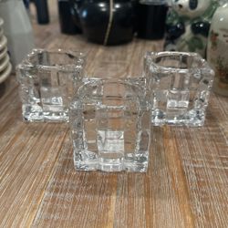Crystal Candle Holder Set Of 3 