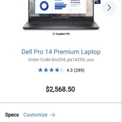Brand New Dell Pro 14" Premium Laptop
