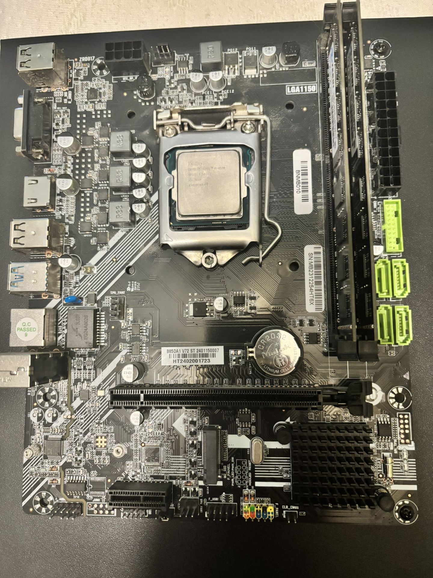 Intel motherboard/i5 4590 cpu/ddr3 16gb ram