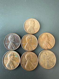 7 of the 1971 D Lincoln pennies