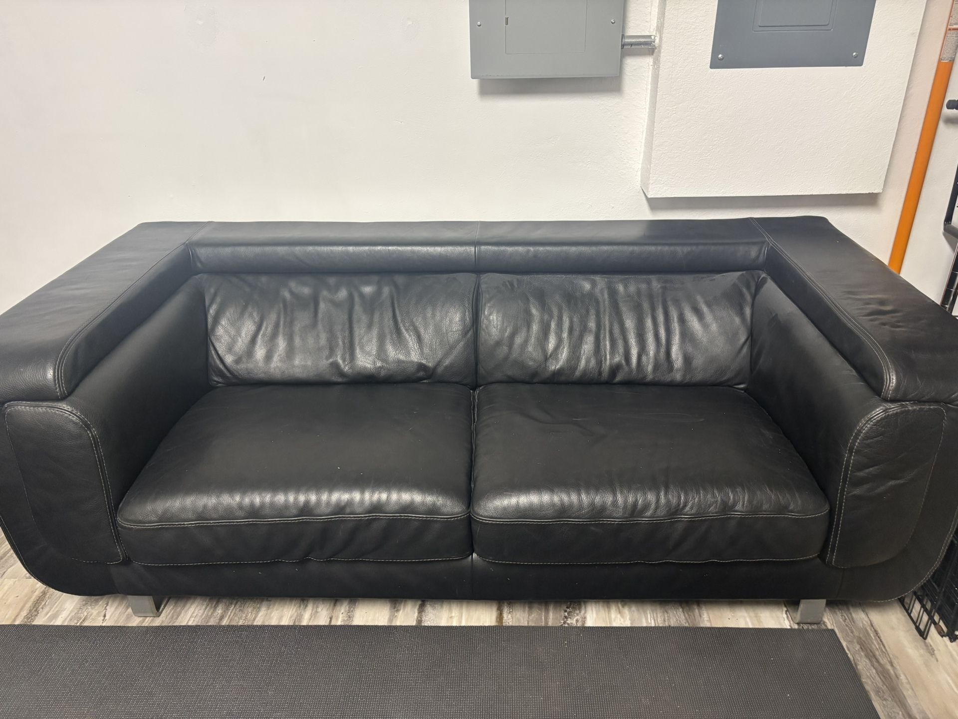 Pair Of Genuine Leather Sofas