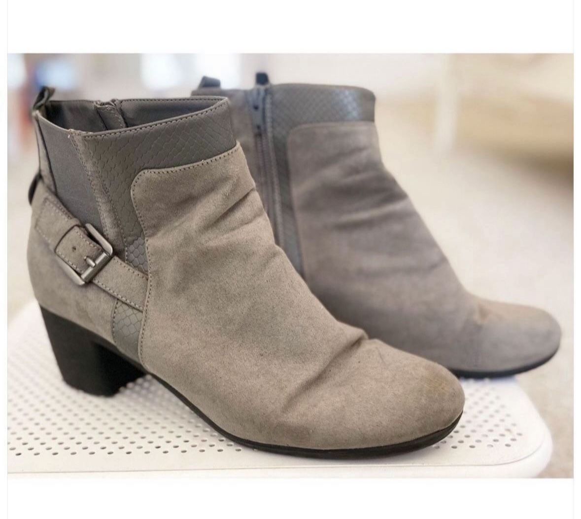 Croft&Barrow Women's Gray Ankle Boots Low Heel 10 Size