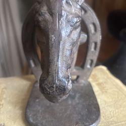 Authentic Vintage Western Horse head Doorstop 