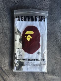 Bape White Tee/ Camo Corner  M