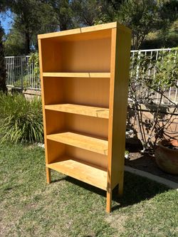 Light Wood 4-Shelf Bookcase