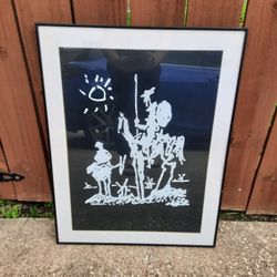 Pablo Picasso Don Quixote Reversed In Aluminum Frame 