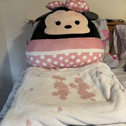 Minnie Mouse Bedding and Squishmallow 