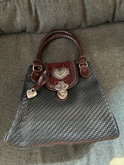 Faux Leather Handbag with matching wallet