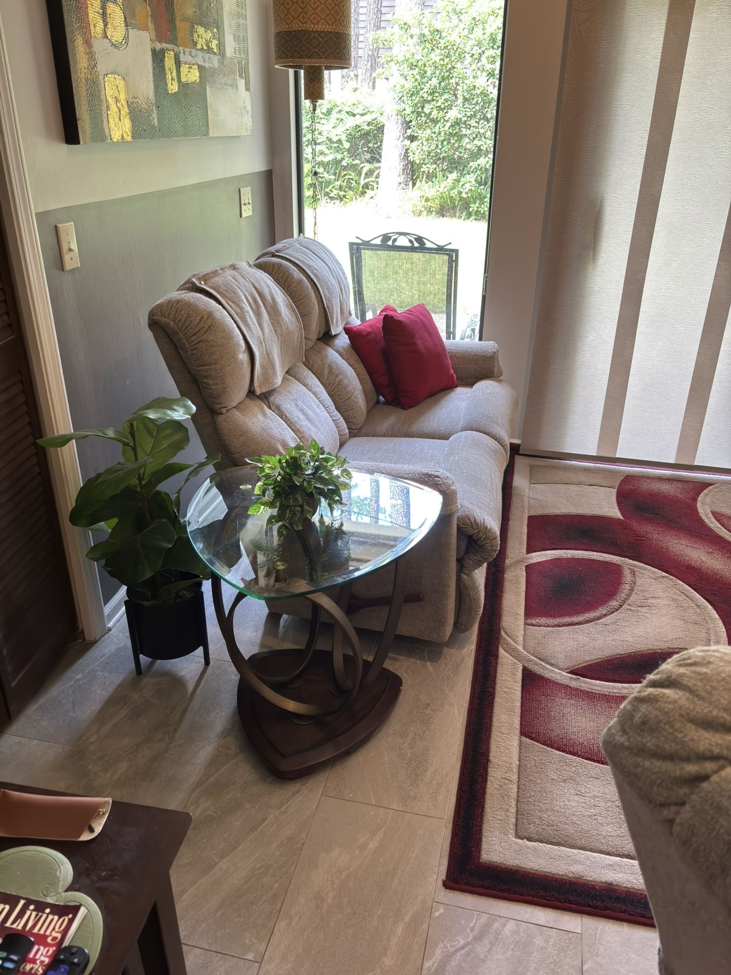Modern Glass Triangle End Table $50 OBO