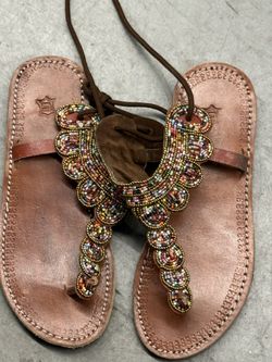 New Hand Beaded African Sandals