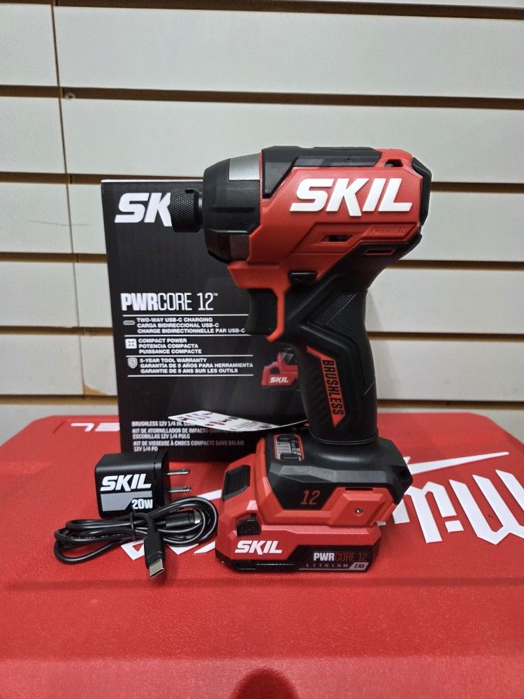 NEW Skil 12V Brushless 4-Modes Impact Driver Kit With USB-C Charging