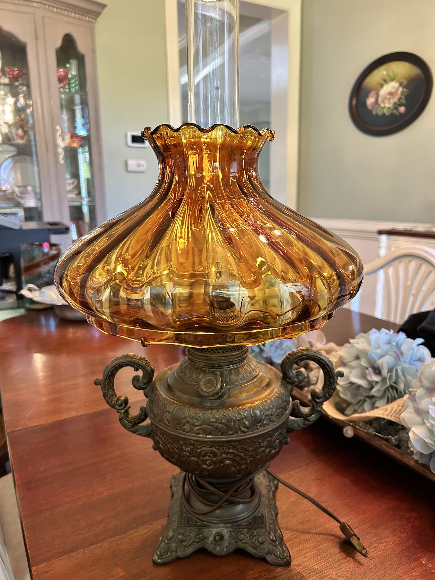Vintage Gold Glass Lamp